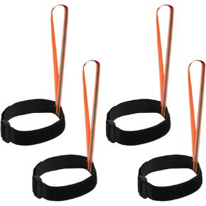 BOXOB 4pcs Ski Glove Leashes, 12.3x10 Inch Glove Straps Reflective Wrist Leashes Handcuffs Adjustable Non Lost Wrist Straps