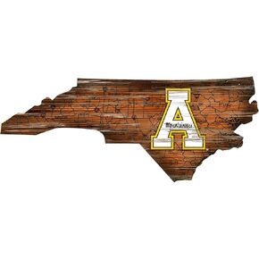 Fan Creations NCAA Appalachian State Mountaineers Unisex Appalachian State Mini Roadmap State Sign, Team Color, 12 inch