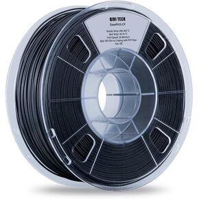 R QIDI TECHNOLOGY PA12-CF Nylon Filament 1.75 Black, Carbon Fiber Nylon Filament 1.75mm 1Kg Spool 3D Printer Filament, High Strength, High Precision, No Warpage, Low Moisture Sensitivity