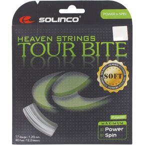 Solinco Tour Bite Soft 4-Sided Poly (Polyester) 16L Gauge / 1.25mm Tennis Racquet String Sets 4-Pack (4 Sets Per Order) - Best for Spin, Control, and Durability