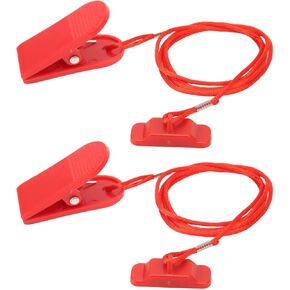 JERYS Magnet Treadmill Key, Rectangle ABS Treadmill Key Red Firm Clip 2pcs for Gym