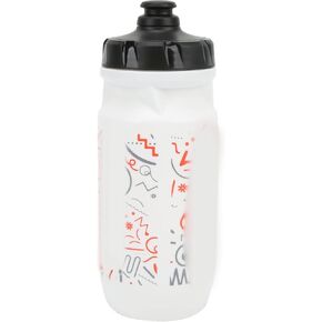 BORDSTRACT Sports Water Bottle, 550ml/18oz Squeeze Water Bottle with Athletic Design, Leak Proof BPA Free Water Bottle for Cycling, Gym, Hiking, Traveling (White)