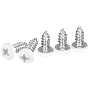 #8x1/2" White Screws 25Pack - 304 Stainless Steel Pan Head Phillips Sheet Metal Screw Self-Tapping Screw Wood Screws