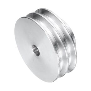 uxcell V-Type Pulley 10mm Bore 60mm Outer Dia Double Groove Aluminum Alloy for Motor Shaft Drilling Machine 6mm(1/4") PU Shape Belt
