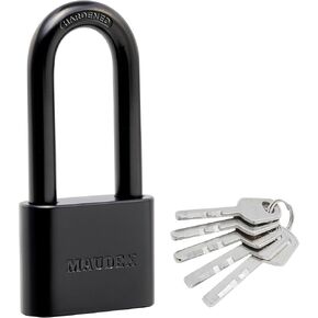 Maudex® PBK50 Weather-Resistant Padlock - Reliable Protection with 5 Keys, Protective Coating, Durable Steel for Storage Units, Gates & Property