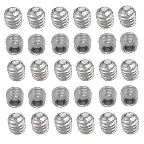 yukata Socket Set Screw 304 Stainless Steel Full Thread Cup Screw Hexagon Socket Screws Grub Screw Wrench Screws (1/4-20 x 1/4) Inch 30PCS