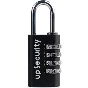 Combination Gym Locker Lock, Aluminum Alloy Body, Outdoor Use, 4-Digit Combo Locks, Candados para Locker Padlocks with Code (Black, Edge-Round)