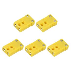 MECCANIXITY Mini K Type Thermocouple Wire Connectors Female Plug Adapter High Temperature 120°C(248°F) for Thermocouple Sensor Probe Yellow 5pcs