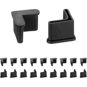uxcell 20 Pcs 1" x 1" Rubber Foot Pads Covers, L Shaped Furniture Angle Pads Leg Caps End Covers Floor Protector Anti-Slip Angle Iron for Shelving, Black