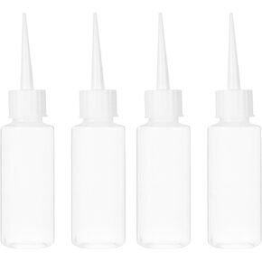 EXCEART Plastic Squeeze Bottle Precision Tip Applicator Bottle 4PCS 50ML Plastic Squeeze Liquid Dropper Bottles Liquid Glue Construction Dispensers