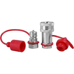 3/8" NPT Ag Hydraulic Quick Connect Tractor Couplers with Dust Caps, ISO 5675 and ISO 7241-1 A Hydraulic Quick Coupler