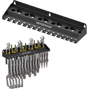 Vise Grip Holder, Wall Mount Pliers Storage Rack Organizer for Workshop, Shed, Garage, Stores up to 15 Vises or 11 Pliers