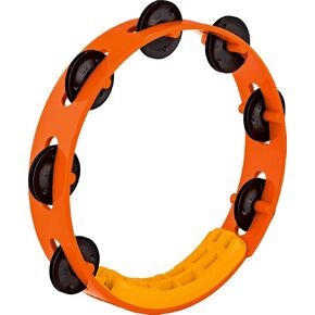 Meinl Percussion Meinl VivaRhythm VR-TA2-ROM Wood Tambourine with Black Plated Steel Jingles, Red/Orange Marble Finish