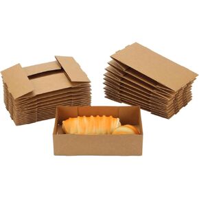 60 Pack 4Lb Paper Food Trays, 4 Corner Pop Up Cardboard Food Containers, Foldable Disposable Grease-Proof Food Box Snack Boxes for Holding Food Drink at Theaters Party Stadiums
