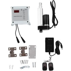 Automatic Chicken Coop Door Opener 12VDC Timing Photosensitive Auto Chicken Cage Door Opener Closer Remote Control Kit(US Plug)