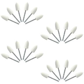 24Pcs Wool Felt Polishing Bits,Polishing Drill Bit with 1/8 Inch Mandrel,Conical Rotary Polishing Bits for Diamon Jewelry Cuticle Polished,Rotary Tool Accessories