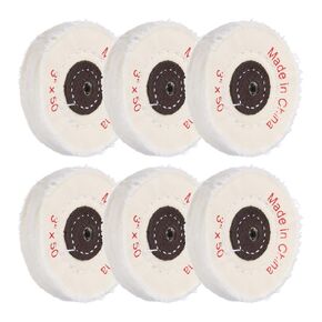 uxcell 2" Cotton Buffing Wheel Polishing for Grinder Tool 5/16" Arbor Hole Yellow 6 Pcs