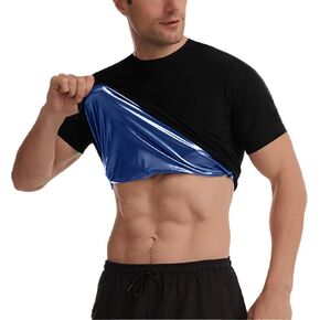 Sauna Shirt for Men Weight Loss Compression Sweat Suit T-shirt Heat Trapping Workout Body Shaper Mens Shapewear