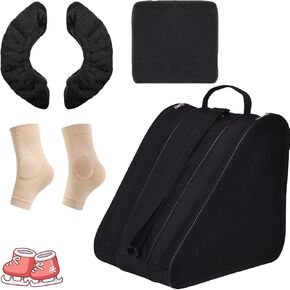4 Pcs Skating Bag Set Ice Skate Blade Covers Towel Skates Ankle Protection Cover for Youth Adult Roller Hockey Figure Ice Skating Accessories