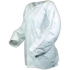 MAGID J11-XL DuPont Tyvek Two-Pocket Jacket, Medium, White , XL (Pack of 50)