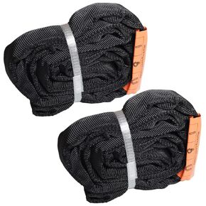 2pcs Polyester Endless Round Slings for Aerial Lyra Hoop Rig Aerial Silks Handing Heavy Duty Lifting Sling Spanset 5300 Lbs Vertical Capacity (Black Round Sling, 8 ft)