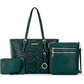 Montana West Purses for Women Tote Bag 3Pcs Set Leopard Print Satchel Handbags