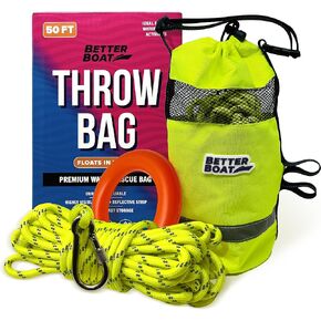 Water Throw Bag for Rescue Rope, Water Rescue Equipment with Line Bag, Ideal for Kayak, Larger Boats, and Emergency Use