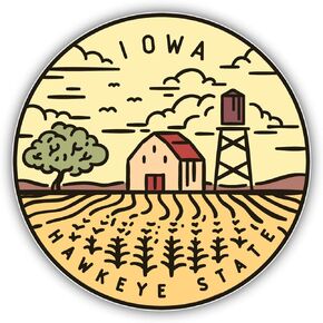 Iowa USA State Retro Vintage Vinyl Sticker Car Bumper Decal