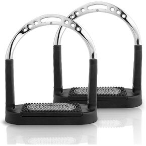 Sprenger Flexcite Twisted Safety Stirrups for Relief of The Ankle, Bracket with a Tread Surface of 120 mm, Gentle on The Joints, Stainless Steel