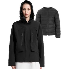 Outdoor Hiking 3 in 1 Women Winter Ski Snowboard Jacket Waterproof Rain Insulated,Lightweight Down Puffer Coat