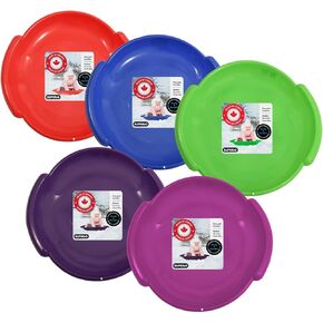 زلاجات صحن ثلج مستدير سوبرو- الزلاجات من البلاستيك 24 بوصة للأطفال والبالغين- أقراص زلاجات شديدة التحمل مع مقابض للتزلج على المنحدرات ، والرياضة الشتوية في الهواء الطلق ، (أحمر ، أزرق ، أخضر ، أرجواني ، فوشا) in Kuwait