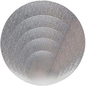 5 Pack Cake Boards, 4, 6, 8, 10, 12 Inch Cake Base Cardboards, Round Cake Circles, 1 of Each Size, Set for Baking Cake Decorating, Silver