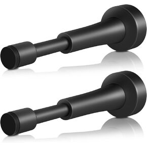 6PCS Spring Door Stoppers for Wall - 4.33 Inch Aluminum Door Stops, Matte Black Door Stoppers for Bottom of Door, Doorstops for Inside Door with Silicone Tip, Screw & Adhesive Installation