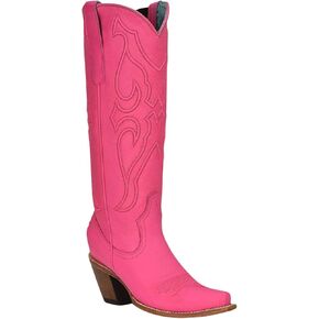 Corral Boots Womens Embroidered Snip Toe Casual Boots Ankle Mid Heel 2-3" - Pink