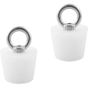 LQ Industrial 2PCS Silicone Solid Bathtub Stopper with Stainless Steel Ring Carrying Handle 25 to 33mm Seal Anti Reflux Tapered Floor Drain Odour Proof Plug for Test Tubs Drain Holes Flasks
