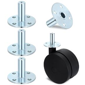 Moxweyeni 4 Pcs Caster Socket Broad Brimmed Top Hat Caster Sockets for 7/16 Caster Stem Stainless Steel Caster Sleeve Inserts for Piano Furniture Dolly Carts and Musical Equipment Wheels Hardware