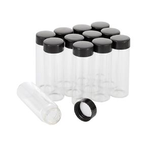 12pcs Clear Glass Vials 30ml Empty Vials Bottles Screwcap Liquid Sampling Sample Glass Bottles for Cosmetic Dispense Capacity 30ml