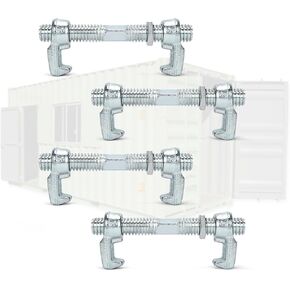 4 Pack Container Bridge Joint Clamps, Galvanized Screw Shipping Container Accessories, 260mm Adjustable Container Fasteners for Shipping, Rail Transport