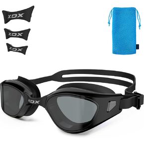 XDX Swim Goggles with Swim Cap Anti-Fog Pool Goggles with Detachable Lenses Swimming Goggles Cap Set for Youth Men Women