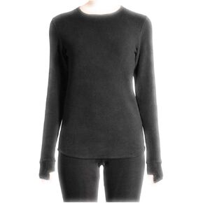 Cuddl Duds Climateright Women's Freece Long Sleeve Base Top - Crew Neck - XS Black in Kuwait