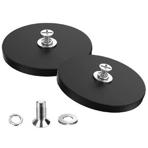 Thaibear Rubber Coated Magnets, 4Pcs 50LBS Rubber Coated Neodymium Magnets with M6 Magnetic Assembly Base, Non-Slip Strong Mounting Magnets for Light Bar Mirror Camera Tool