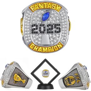 2025 Fantasy Football Championship Ring League Champion Trophy Rings Premium Award for Winner