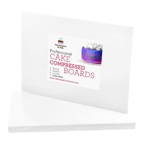 10"x14" White Cakeboard, 12 ct. - 2 mm Thick