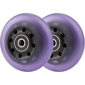 2-Pack 76mm PU Caster Board Replacement Wheel Set 90A Compatible with Razor RipStik Classic Air, DLX G Ripsurf (Black)