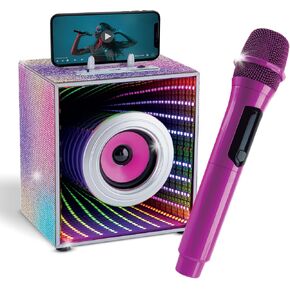 Pop Star Infinity: Portable Karaoke Speaker & Mic, Powerful Bluetooth Karaoke Speaker with Wireless Microphone & LED Lights