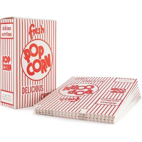 Snappy Popcorn 2-E Red and White Close Top Popcorn Boxes, 1 Oz, 500 Count