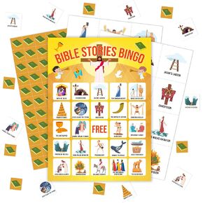 ألعاب Bible Bingo ، وبطاقات التوافه للكتاب المقدس ، وأنشطة الكتاب المقدس ، وبطاقة اللعبة الدينية يسوع ، وإمدادات يوم العائلة المفتوحة ، والألعاب المسيحية للبالغين ، وأنشطة حفلة عيد الميلاد ، 24 مجموعات بنغو ، A010
