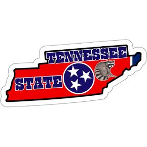 Tennessee State Sticker Travel Weatherproof Souvenir Decal Vinyl Small Waterproof for Water Bottle Mug Passport Notebook Laptop Computer Phone Car Stickers Size 4" ID44990