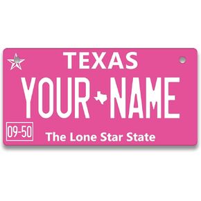 Bleu Reign Personalized License Plate Texas Pink 2024 Mini Kids Bicycle (3x6 in)