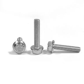 M6-1.0 x 30mm Flanged Hex Head Bolts, Stainless Steel A2 Flange Hexagon Screws, 25 PCS